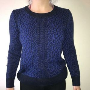LoveMadly Blue & Black Print Sweater Size M
